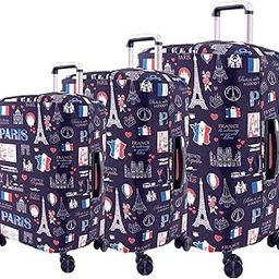 Shree Polyester Trolley Digital Printed Spandex Stretchable Fabric Combo 3 Piece Luggage Protector Cover only (Suitcase Bag Not Included in This Product) (Navy Blue (20, 24, 28 inch))-picture-12