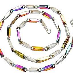Mens Amaal Blue Chain Combo Necklace Gold Chains Neck Chain Chain For Boys Chain Stainless Steel Stylish Long Chains Locket Pendant Golden Chain Fashion-A373-image-14