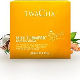 Twacha Milk Turmeric Body Polish With Coconut Oil & Shea butter For Hydrate & Polish the Skin Body Scrub for Men & Women Removes Sun Tan, Skin Brightening - For All Skin Types-image-14
