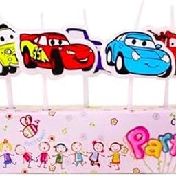 Wanna Party Cars Candle – 5PC Birthday Candles for Kids | Car Cartoon Character Cake Topper | Ideal for Boys & Girls Birthday Party Decorations | Non-Toxic Smokeless Candles | Cake Topper Decoration-10