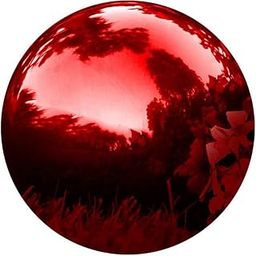 25 cm/10 inch Garden Sphere Mirror Gazing Ball,Red Stainless Steel Polished Reflective Smooth Hollow Globe Ball,Durable Colorful and Shiny Decorations Addition to Garden Patio Yard Home-24
