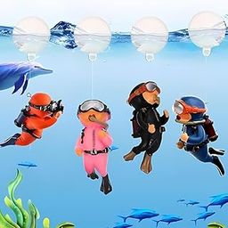 VAYINATO 4 Piece (Mixed Color) Floating Mini Cute Diver Aquarium Fish Tank Simulation Decoration Ornaments | Made With Eco Friendly Resin | No Harm To Fish By Petzlifeworld-16