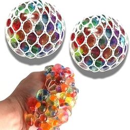 Waaome (2 PCS) Mesh Squzee Ball Toys Mesh Ball Toys Boys and Girls Hand Exercise (AB760)-image-76