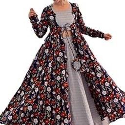 Women's Rayon Round Neck Crop Top with Skirt and Full Sleeves Printed Outer(Grey-Black)-19