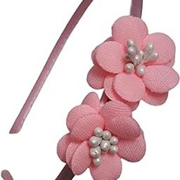 Floral hairband Flower Hair Band flower hair accessories Head Band floral for Women and Girls Tiara for women wedding - Artificial LIGHT PINK Color : 1 Pc-image-85