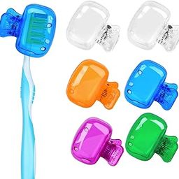 Waenerec 6 Pack Toothbrush Covers Portable Toothbrush Protector Coverings Clips Travel Protector Plastic Brush Pod Protection Clip Case for Kids Bathroom Home Travel Supplies-image-60