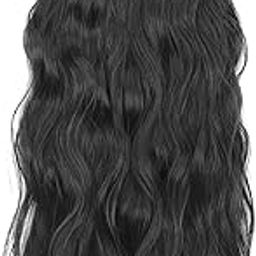 Sheetal Traders Women's Hair Extension 22 Inch Natural Look Synthetic Wavy Black Hair 4 Pieces with 11 Clip Wig Cheap Fluffy & Not Tangled Women and Girls (1B Wave)-image-48