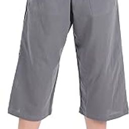 Mens Womens Loose Elastic Waist Cotton Capri Harem Pant Wide Leg Palazzo Pants-image-96