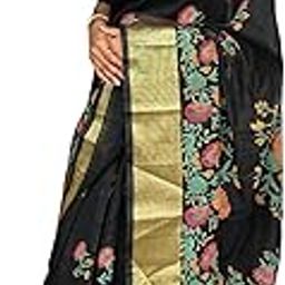 Women's Traditional Pure Handloom Floral Print Designer Cotton Blend Saree With Blouse Piece-picture-33