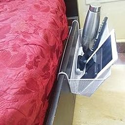 MosQuick® Multipurpose Bed side storage organiser, Dorm bed hanging basket, kitchen cabinet organizer, Bed side caddy & hanging organizer space saving alternate to side table for bedroom - White-image-29