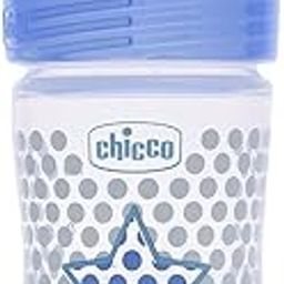 Chicco Well-Being Baby Feeding Bottle, 150ml, 0+ Months | Advanced Anti-Colic Nipple | Soft Silicon Teat | Wide Neck, Anti-Drip Bottle |BPA Free (Blue)-image-88