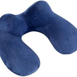 Aeoss Travel Pillow, Inflating Neck Pillow with Soft Velvet Cover, Eye Mask & Ear Plug Washable for Airplanes (Blue)-picture-31