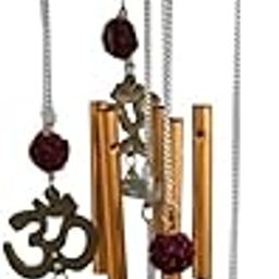 Ryme Feng Shui Om Rudraksha Wind Chime Bamboo for Outdoor (40 x 10 cm, Brown) (Pack of 1)-image-89