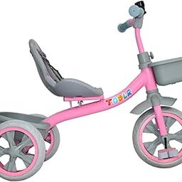 Stryder Todlr Tricycle for Kids (Up to 5 Years) – Red | TIG Welded Steel Frame | Safety Belt, Bell, Front & Rear Basket | Adjustable Handle | 3-Wheel Ride (Pink)-19