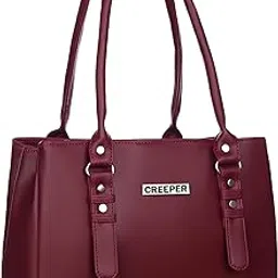 creeper Women's/Girls Leather Large Capacity Shoulder Bags (Mehroon)-picture-1