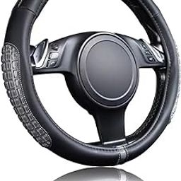 Juflix Car Steering Wheel Cover, Elastic Stretch Anti-Slip Breathable Warm in Winter Cool in Summer, Car Interior Protection Accessories for Women Men, Universal 15 inch for Most Cars-image-28
