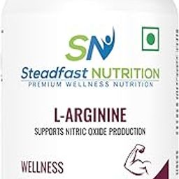 Steadfast Nutrition L- Arginine — 60 Vegetarian Capsules|L-Arginine: 500mg Pre- Workout Supplement|Boosts Nitric Oxide Production,Increases Energy Production,For Men & Women| Lab- Tested|-23