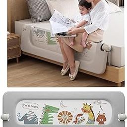 Moppets Bed Rails for Baby Safety/Bed Side Protactor Guard from Falling with Instant Set up, 14 Level Hight Adjustment & Easy to Fold - U Base and Safety Strap for Iron Beds (1.8 Meter/ 6FT) (1.)-image-4