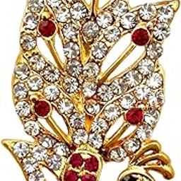 Sparkling Peacock Brooch (Pink)-10