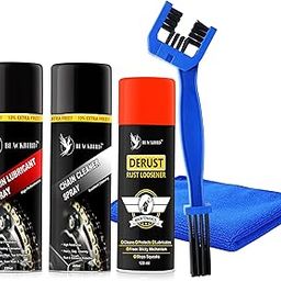 BLACKBIRD Bike Care Kit, 1 Pcs each - Chain Lube 220ml, Chain Cleaner 220ml, De-Rust 120ml, Chain Cleaning Brush and 1 Microfiber Cloth-15