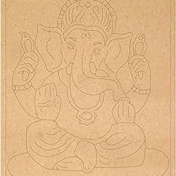 1 Pcs ganesh ji with gilhari art Pre Marked MDF Cutout for Crafts Work 9 * 12 inch-image-74