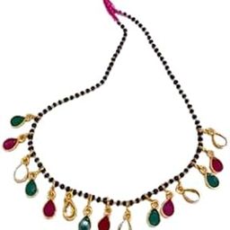One Gram Gold Multi Drop Mangalsutram | Black Beads Mangalsutra For Women-image-92