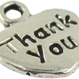 GZSSP Thank You Heart Charms Pendants for Necklace Bracelet Jewelry DIY Making Pack of 50-picture-10