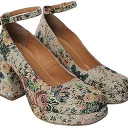 Women Floral Midtop Platform Heel Comfortable Shoes | Formal and Casual Fashion Heels-picture-53