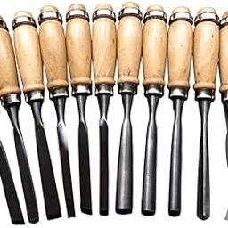 Artnery Wood Carving Hand Chisel Professional Woodworking Tool Set of 12Pcs-picture-2