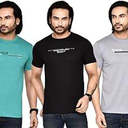 Bharat Men's Casual Regular Fit Solid Color Airjet Halfsleeve Round Neck T-Shirt | Perfect for Everyday Wear | Combo Pack 3 - Multicolor (Size - S to XXL)-image-37
