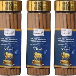 Gowdurbar Bamboo Less Incense Sticks – 65g [Pack of 3] Woods - Rejuvenating | 100% Natural | Ancient Formula for a Pure & Pleasant Environment-image-99