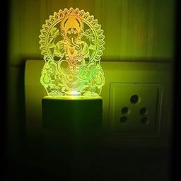 DIONA Night lamp ganpati Ganesh led Multi Color Changing Light 3D Illusion Kids Room, Bed Room, Office, Temple, Festival Gift-image-38