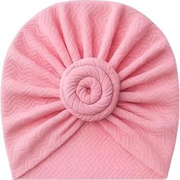 Cotton Turban Hat with Flower – Soft Unisex Baby Cap (0-3 Years)-image-25