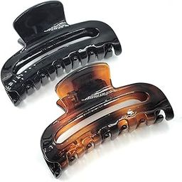 Fairytale Elegant High Grip Black,Brown Big Hair Claw Hair Clip,Cluther For Women. Size 3.5 Inches Approx.(Set Of 2)-19