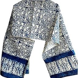 Kalamkari Cotton Stole for Women - Hand Block Printed Indian Scarf (120x185cm)-image-17