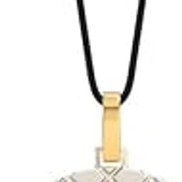 14 KT Yellow Gold Square Titanium Diamond Pendant For Men for Men-image-62