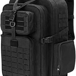 Medical Tactical Backpack, Medical Supplies Bag First Aid Rucksack with Top Y-Strap for Hiking, Trekking Hunting Camping, Black (Bag Only)-image-1