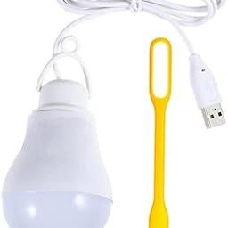 icall Bright USB LED Bulb of 9 Volts Along with Long Wire/Cable, Reading Lamp with Flexible USB LED Light Yellow Color, for Outdoor Camping Used with Any Laptop, PC, Power Bank Pack of 2-picture-11