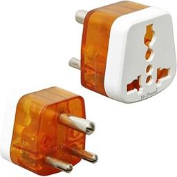 Hi-Plasst USA to India Travel Adapter 6A to 10A 3-Pin Plug Converter (Type D) – Pack of 2 | Universal Socket for UK, Canada, Europe to Indian Plug | Compatible with Mobile, Laptop, Chargers.-12