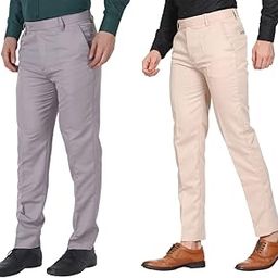 Men Formal Trouser Regular Fit Solid | Soft and Breathable Pant Combo (Pack of 2)-image-63