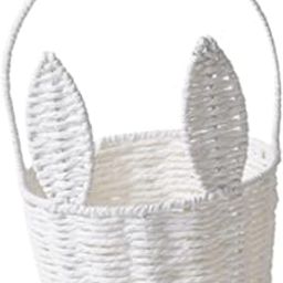 THE STYLE SUTRA Easter Bunny Basket Portable Woven Flower Basket for Holiday Kitchen Camping White-12
