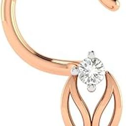 18KT Rose Gold and Diamond Nose Ring for Women-image-41