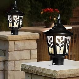 RBSK with Bulb Metal and Glass Leaf Desing Gate Light for Home Waterproof | Lamps for Main Gate | Outdoor Garden Light | Pillar Lights (Tulsi) (Pack of 2)-image-53