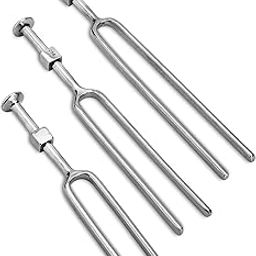 Premium Tuning Fork Set 128 Hz, 256 Hz, 512 Hz | Diagnostic Instrument | Stainless Steel | for Doctors, Neurologists, Medical Students, Nurses. (Stainless Steel)-picture-2