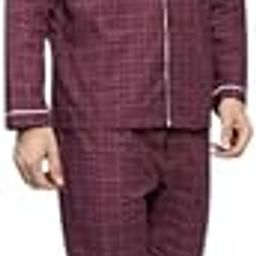 Men Pure Cotton Lapel Collar Long Sleeves Checked Night Suit-image-48