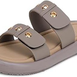 Slippers for Woman | Stylish Flat Chappals for Women with Soft Cushioned Insole | Adjustable Double Strap Footwear for Girls & Ladies | Comfortable for Office & Home Use-image-4