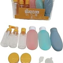 Swadita Travel Bottles Set For Toiletries Travel Size Containers Leak Proof Silicone Squeezable Spray Bottles Jars For Women Men, For Shampoo Lotion Body Wash-10 Pack (60 ml,Multicolour)-image-89