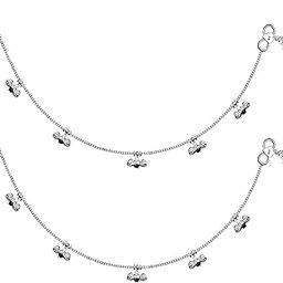 925 Sterling Silver Antique Oxidized Anklets for Women & Girls | BIS Hallmarked Modern, Traditional & Designer Anklets | Silver Payal & Jewellery Gift-image-96