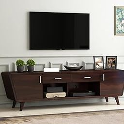 MetalTree Sheesham Wood TV Unit with 2 Drawers, 2 Shelves, and 2-Door Storage - Fits up to 60-inch TV - Solid Living Room Furniture (Carvel, Walnut Finish)-picture-25