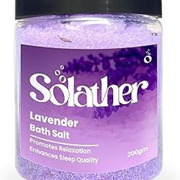 Solather Lavender Bath Salt - 200g | Relaxing & Soothing Aromatherapy Bath Soak Himalayan pink salt, Epsom Salt, Lavender Essential oil-image-91
